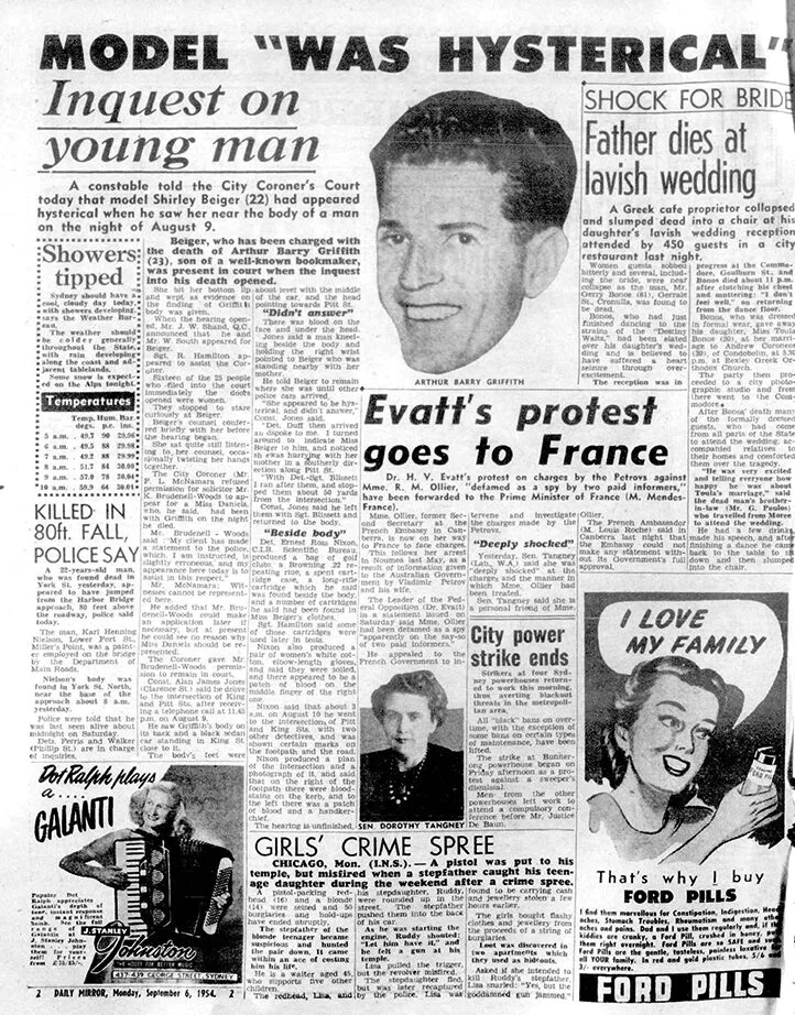 A newspaper story from the 50s about Shirley Beiger