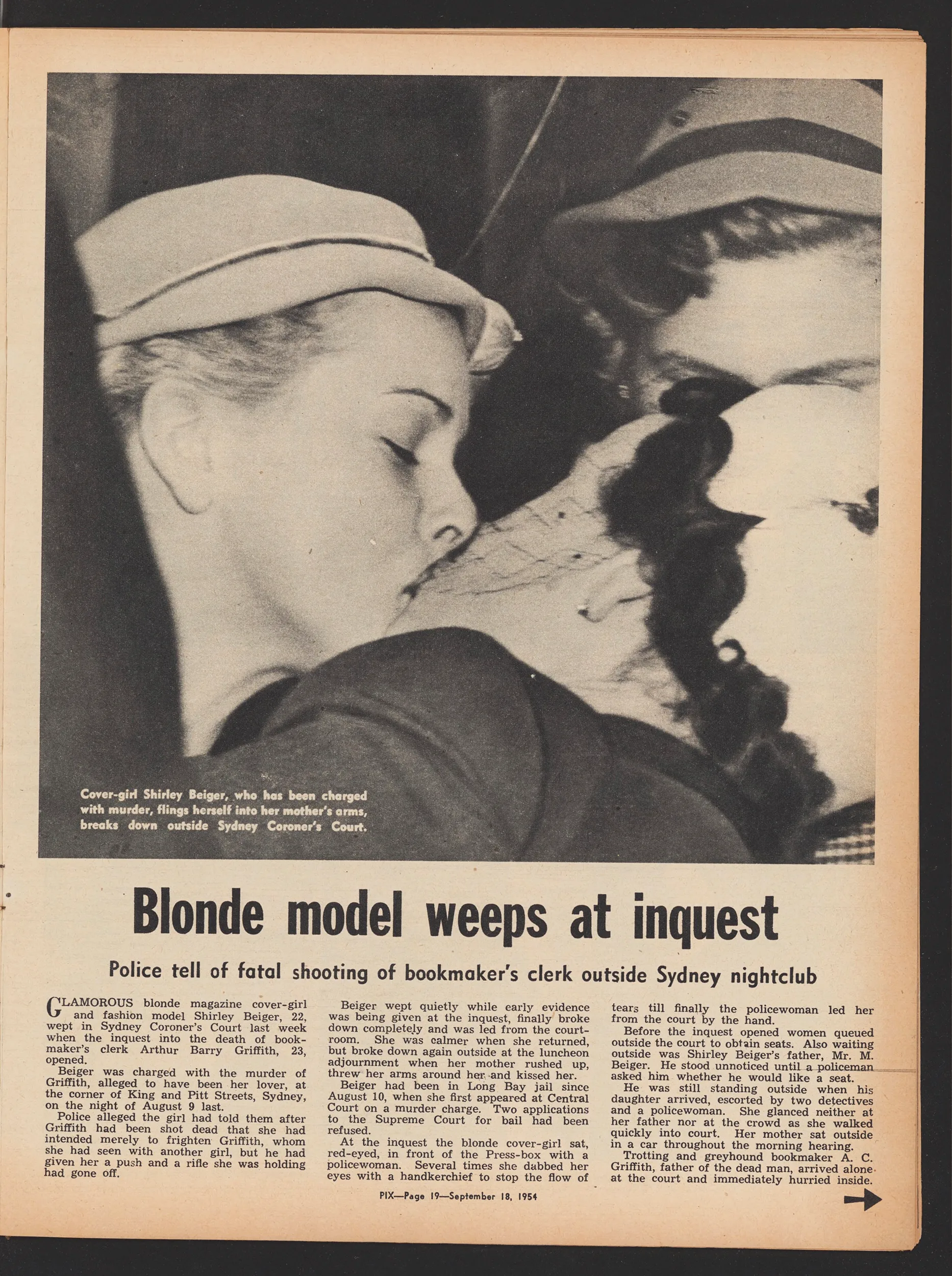 a newspaper story about Shirley Beiger