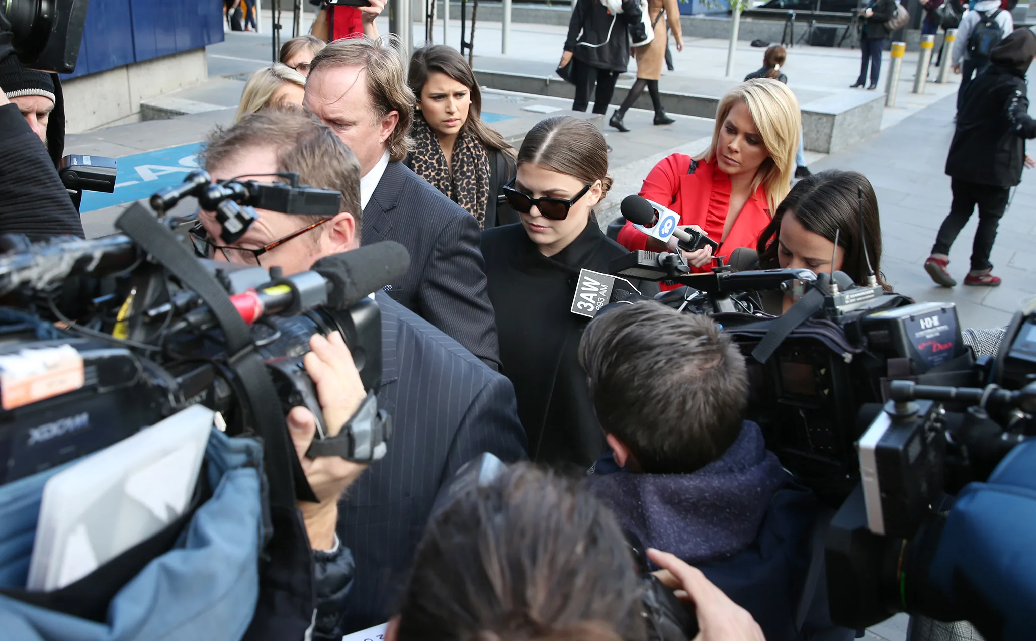 Belle Gibson outside Federal Court in Melbourne