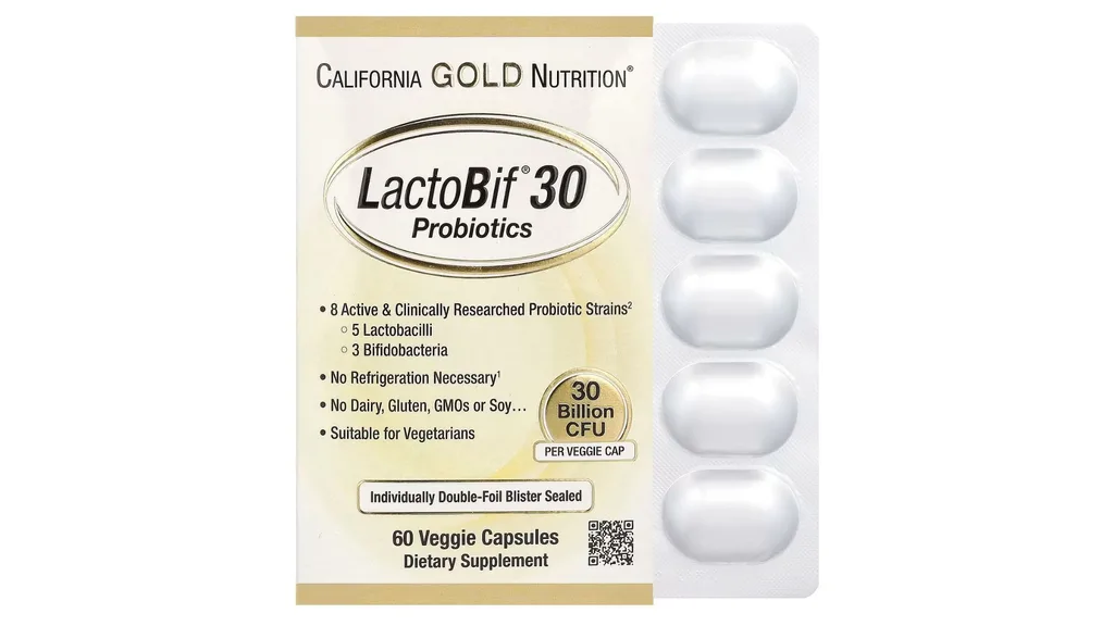 California Gold Nutrition, LactoBif® 30 Probiotics, 30 Billion CFU, 60 Veggie Capsules