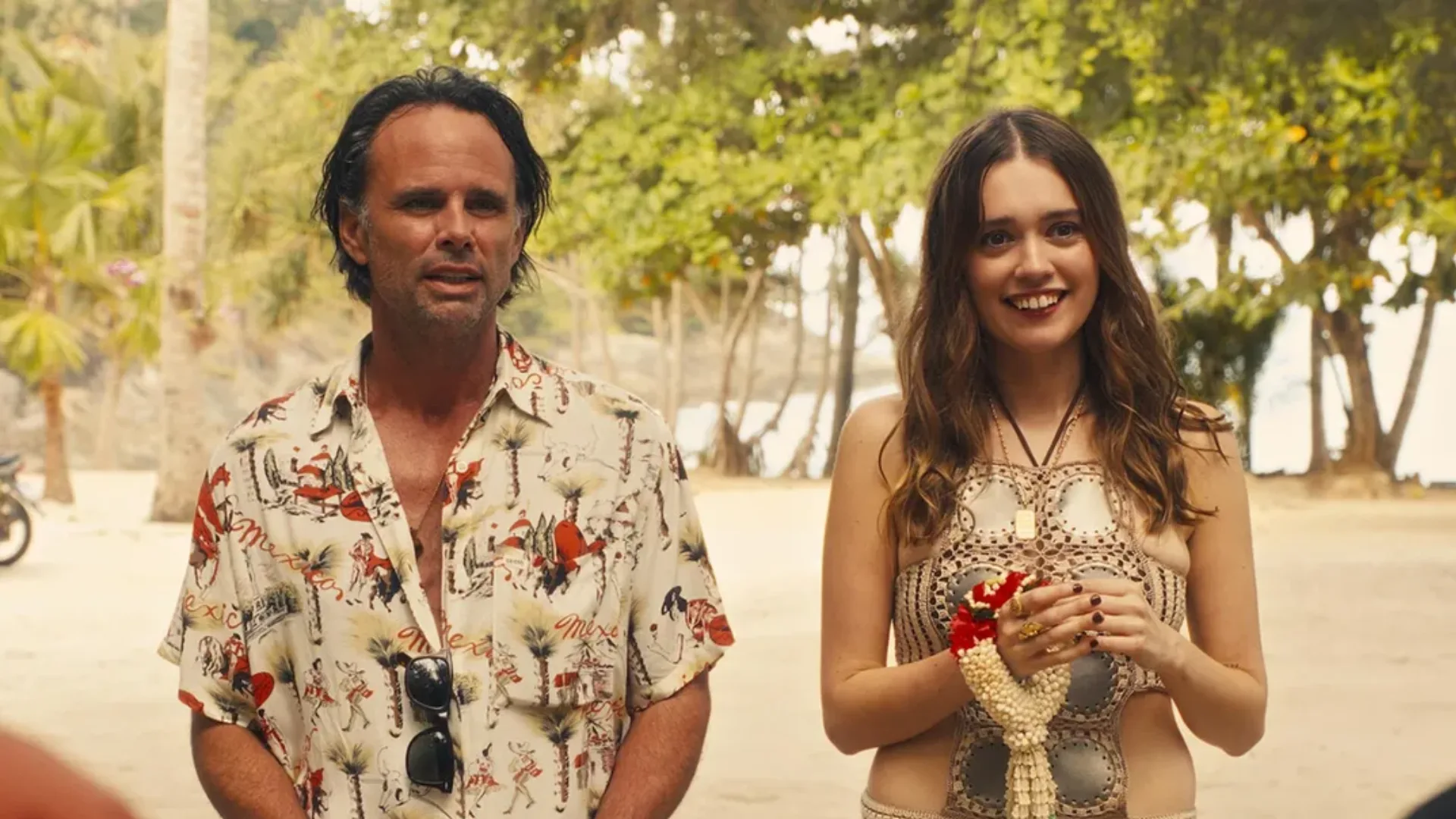 Walton Goggins and Aimee Lou Wood in a first look at Season 3 of White Lotus