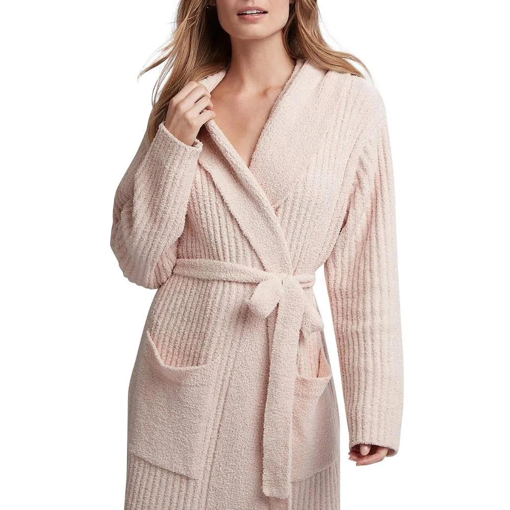 Homebodii Hooded Luxe Robe in blush colour