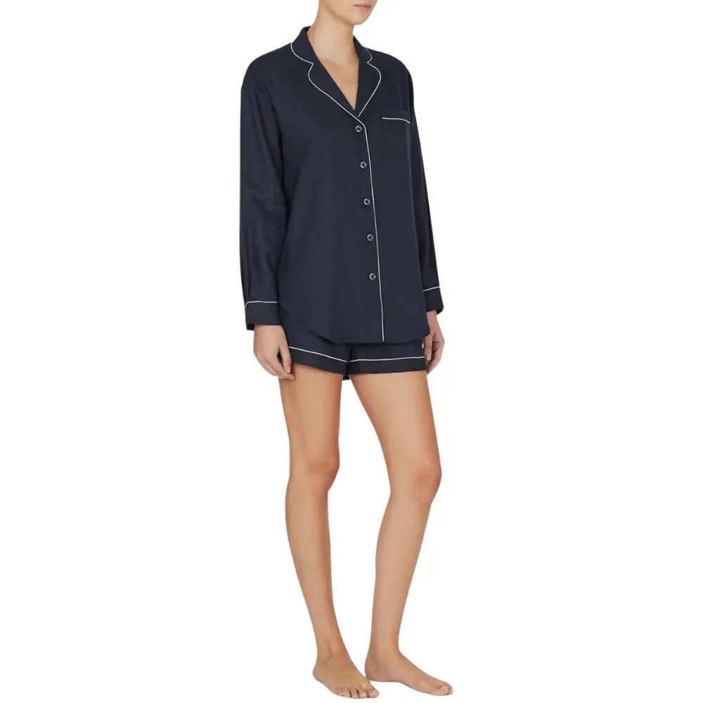 Jasmine and Will Classic Linen Short Set
(women's pyjamas) in navy
