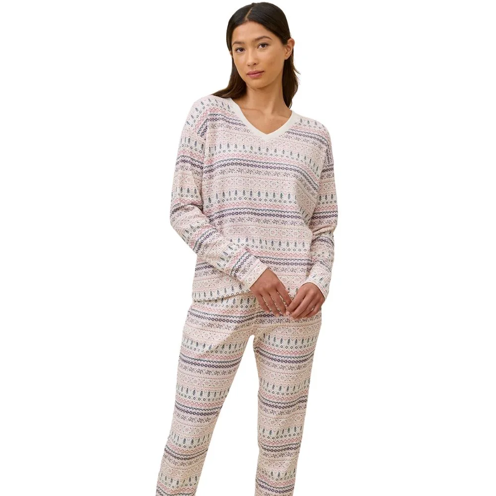 Fairisle Waffle Long Sleeve Top and Jogger