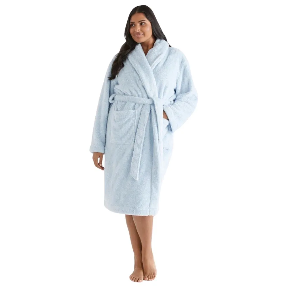 Sussan fluffy knit robe in bluebell colour
