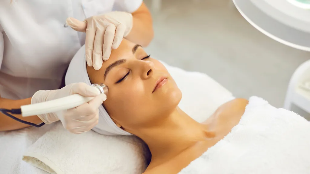 A woman getting a facial