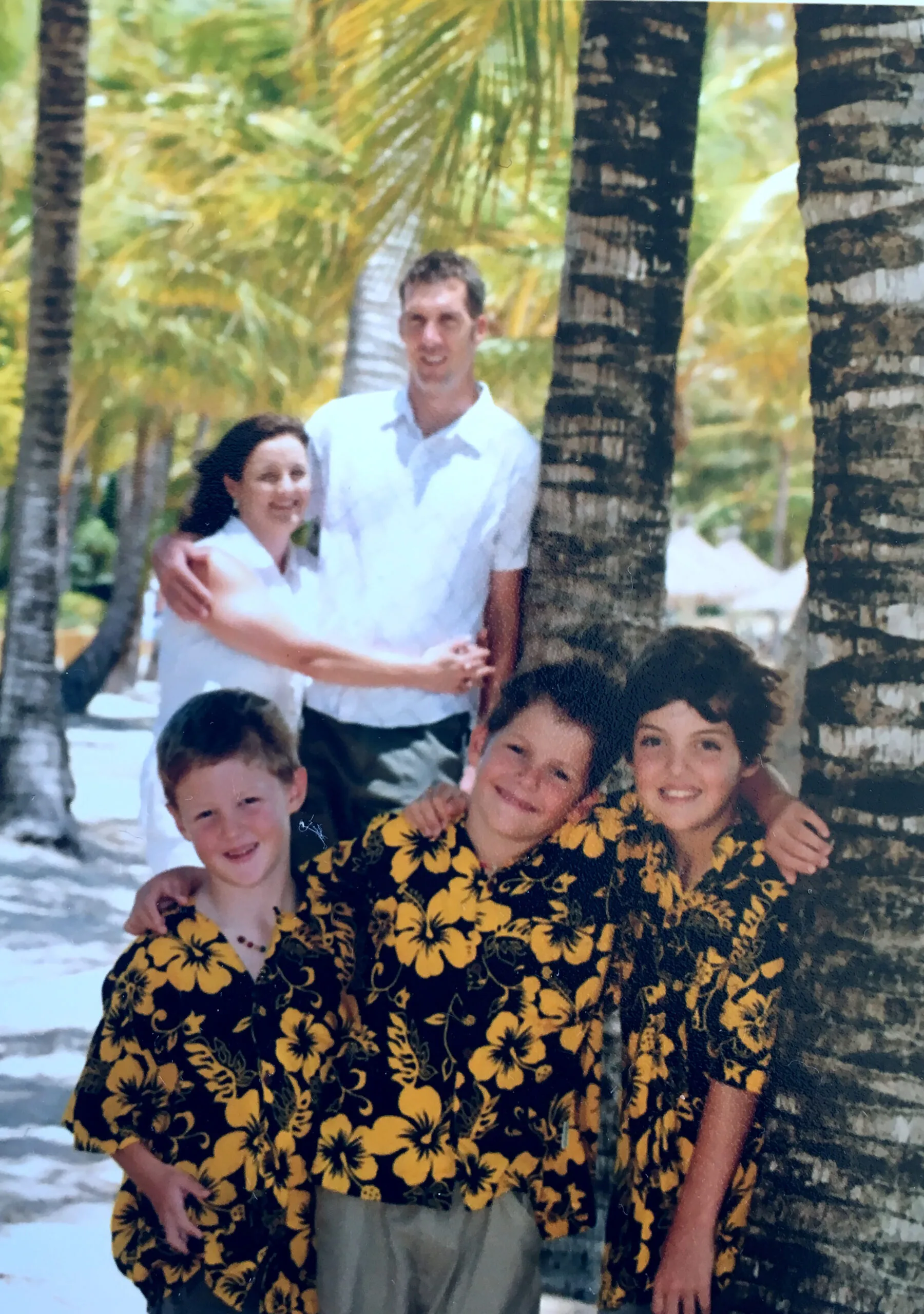 Julie Goodwin with husband Mick and their boys in 2005. Photo: Supplied.