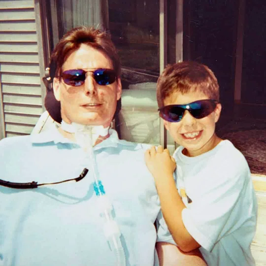 Actor Christophe Reeve with son Will