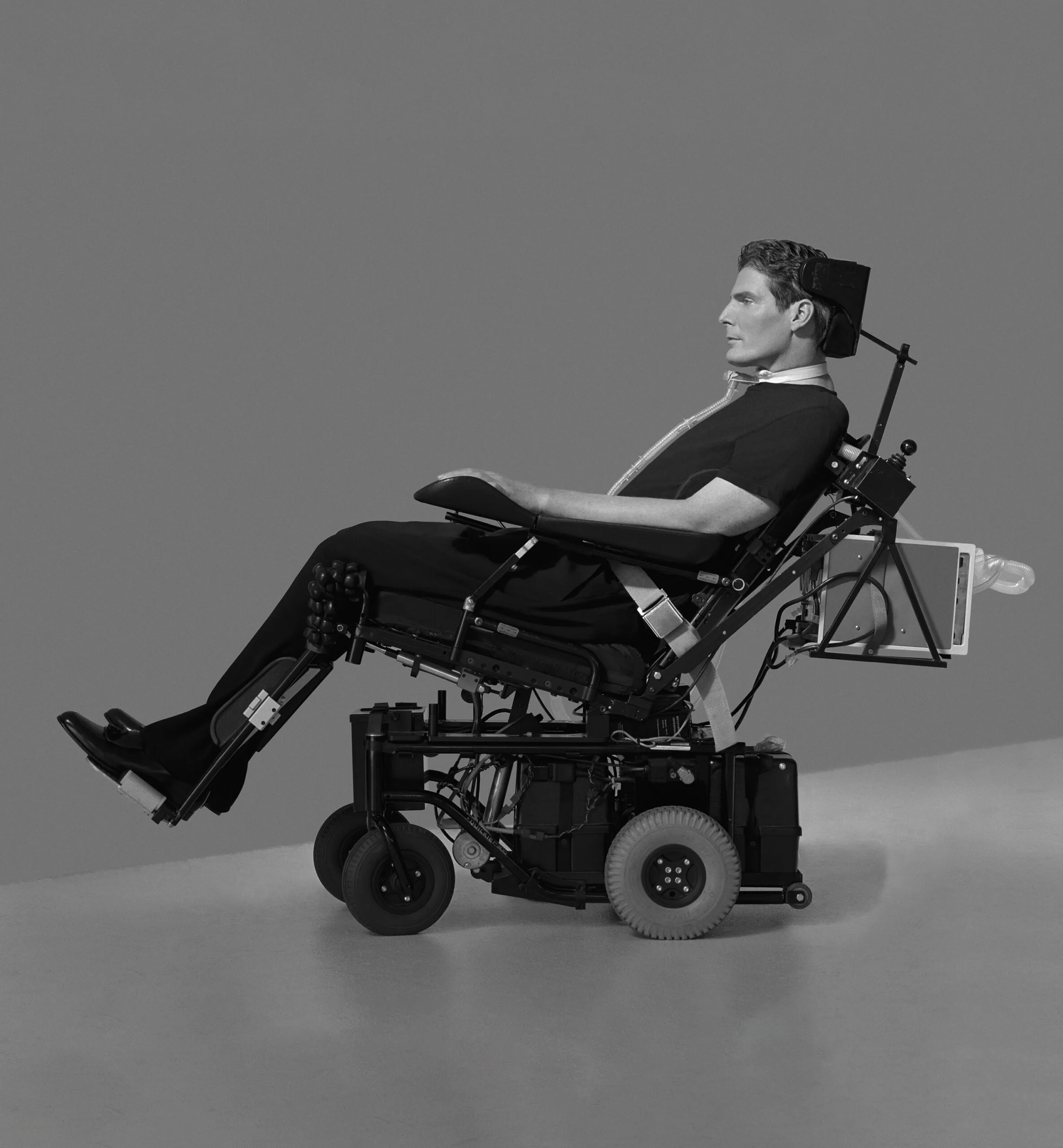 Actor and advocate Christopher Reeve in his wheelchair