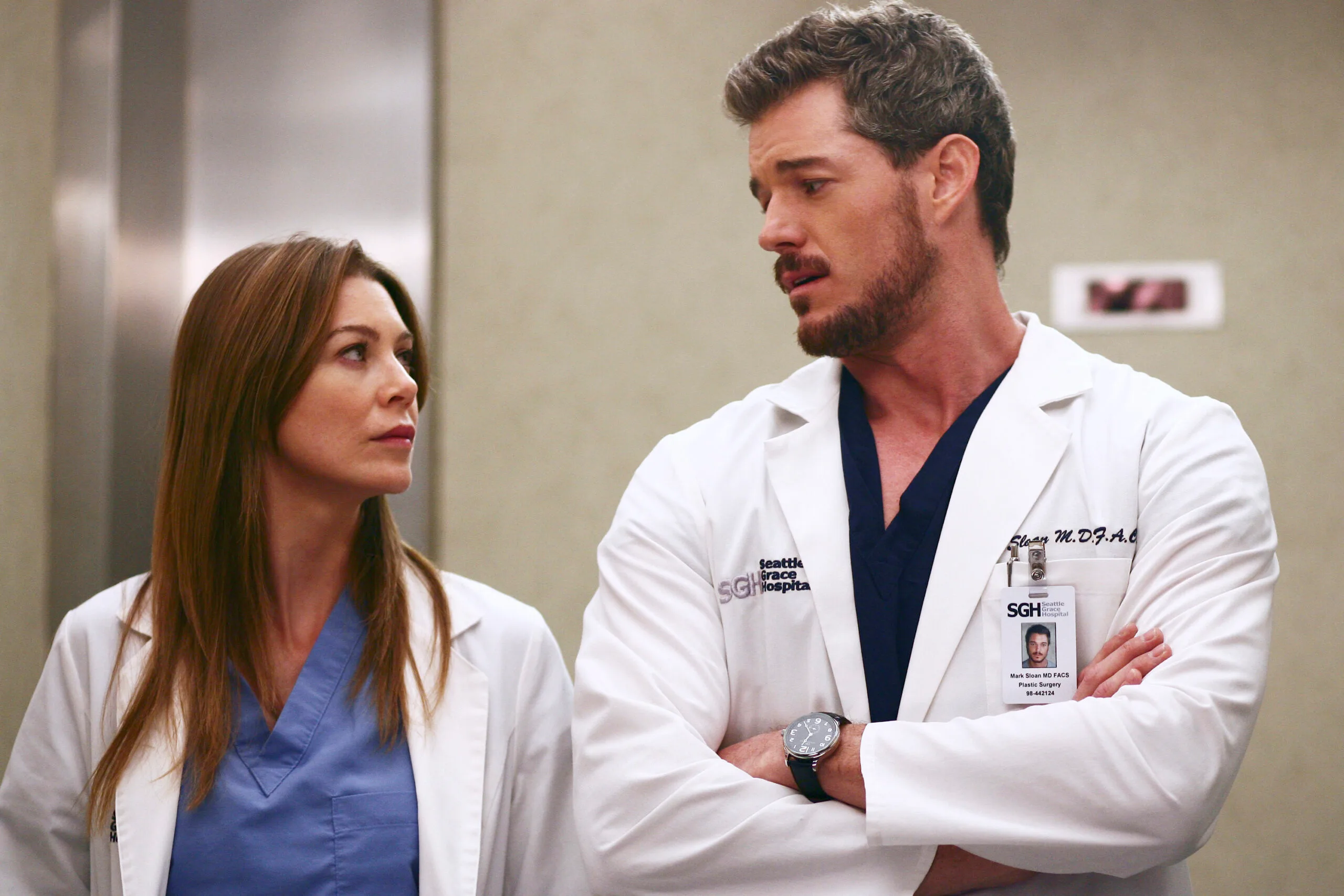 ellen pompeo and eric dane in grey's anatomy