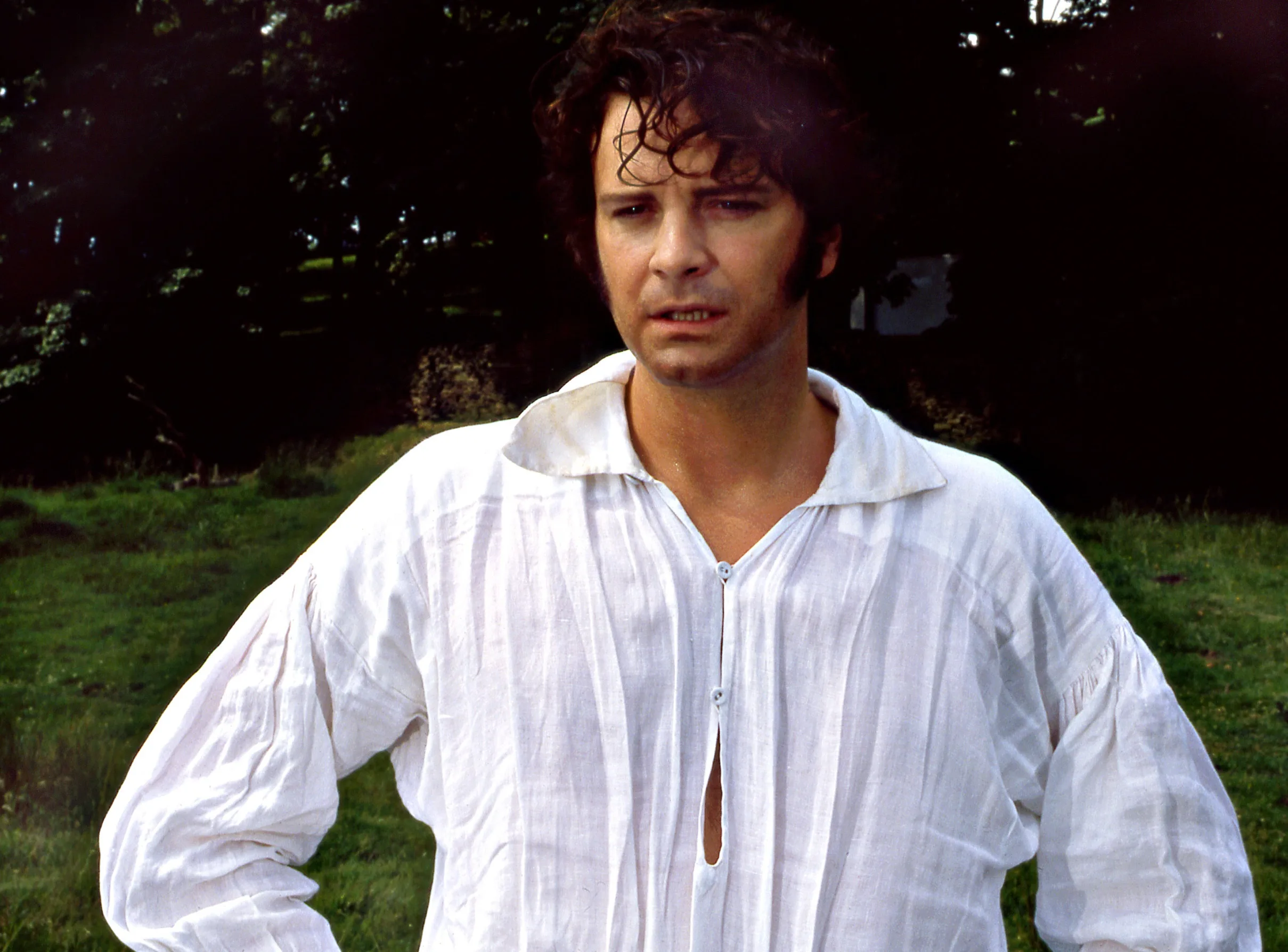 colin firth as mr darcy in the 1995 adaptation
