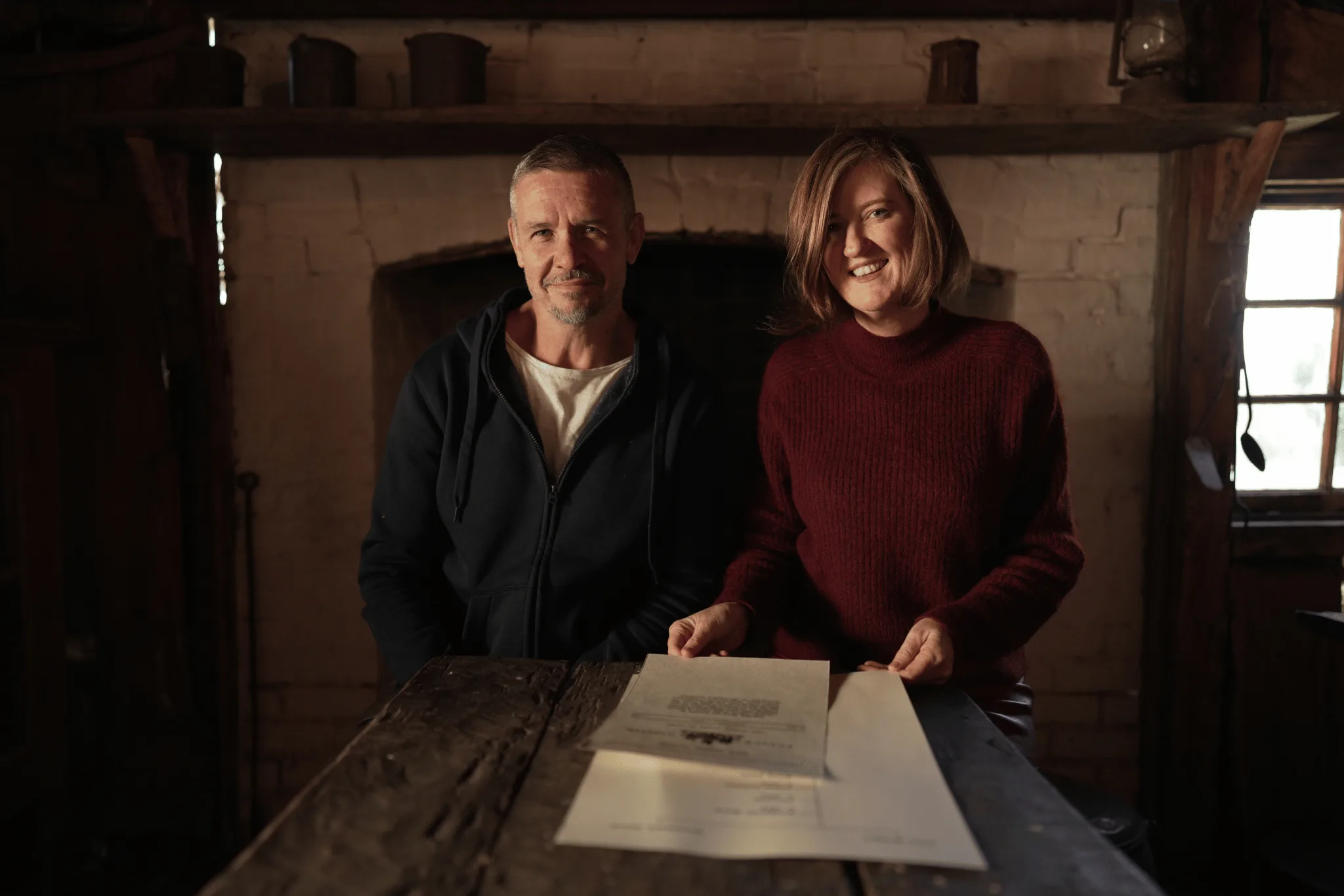 Matt Nable with Alecia Simmonds at Tamwoth Historical Society in NSW. Photo supplied by SBS.