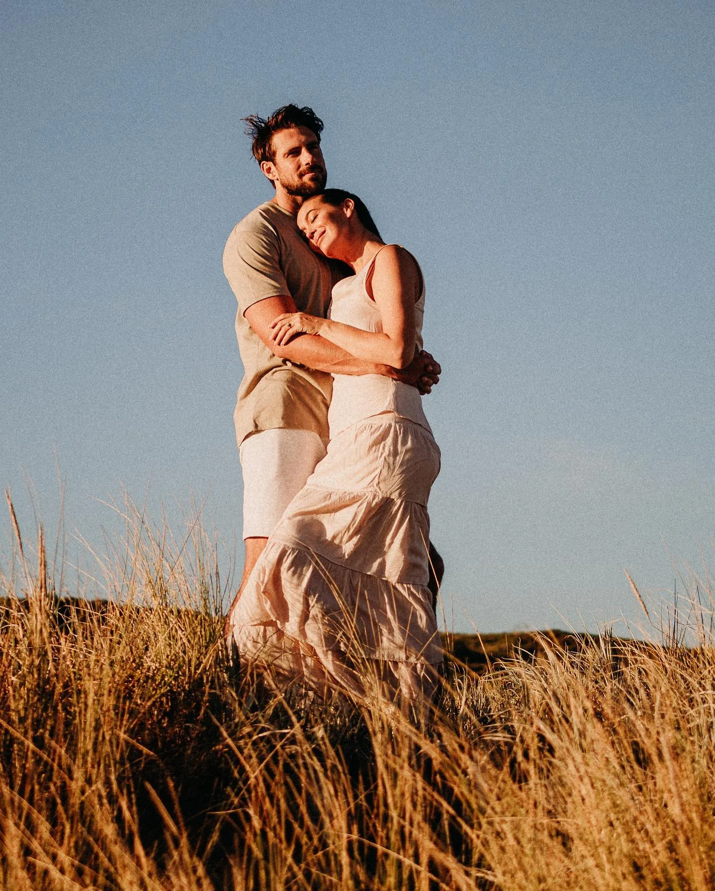 megan gale and her soon-to-be husband shaun hampson