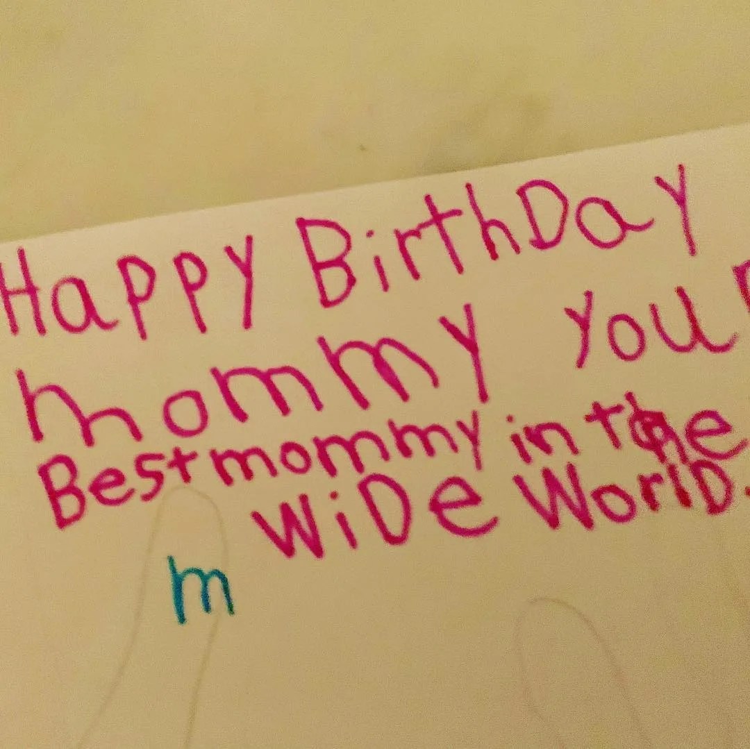 a picture of a birthday card made by kristin's kids