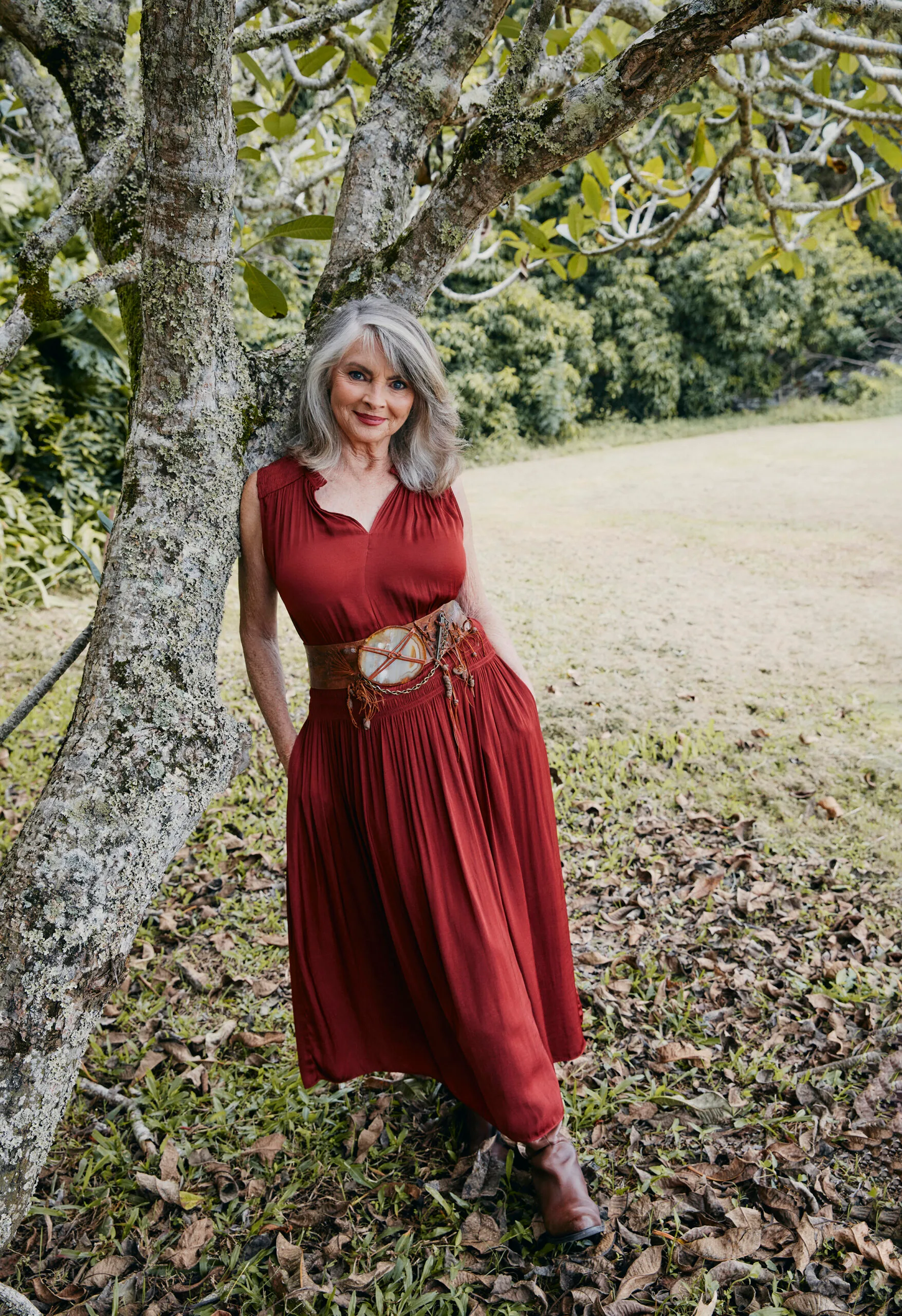 Delvene Delaney in her backyard. Photo Elle Green