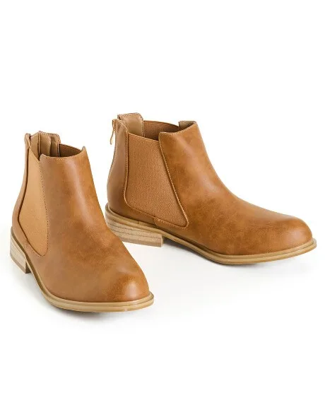 Pair of tan brown flat boots
