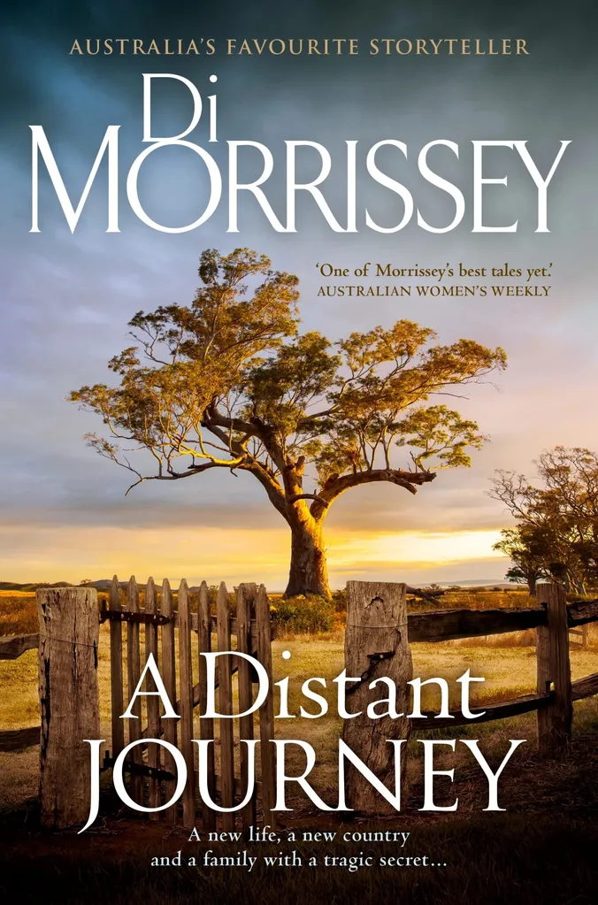 Di Morrisey books cover of A Distant Land. A lone tree in a paddock.
