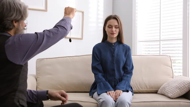 Woman being hypnotised