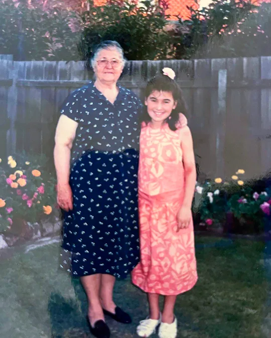 Patricia with her beloved grandmother. Photo supplied and used with permission.