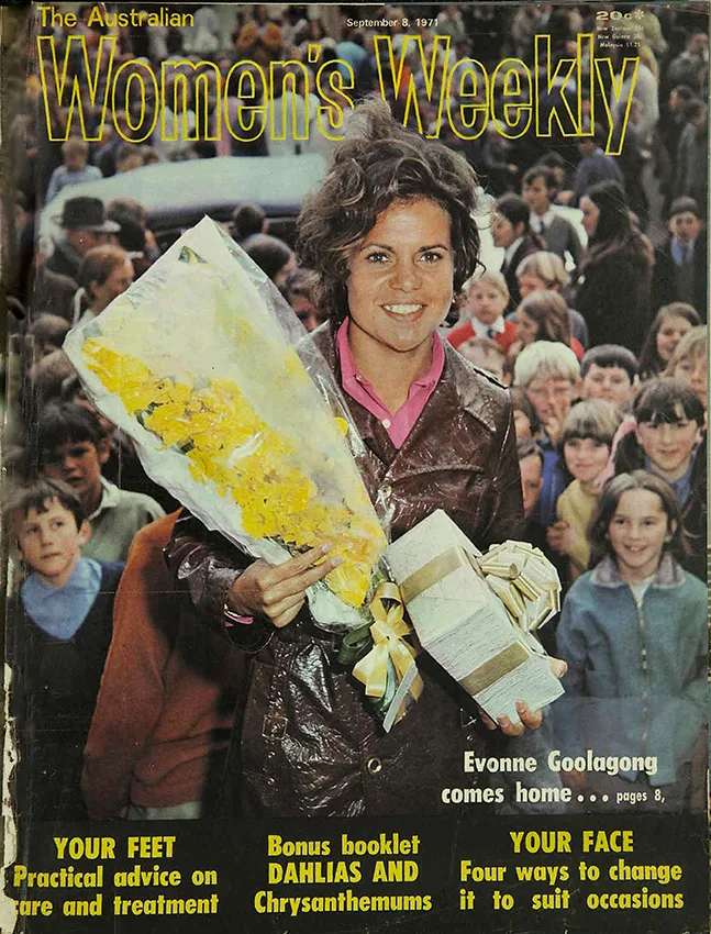 Evonne Goolagong on the cover of The Australian Women's Weekly