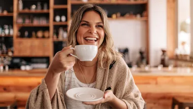 Woman drinking coffee