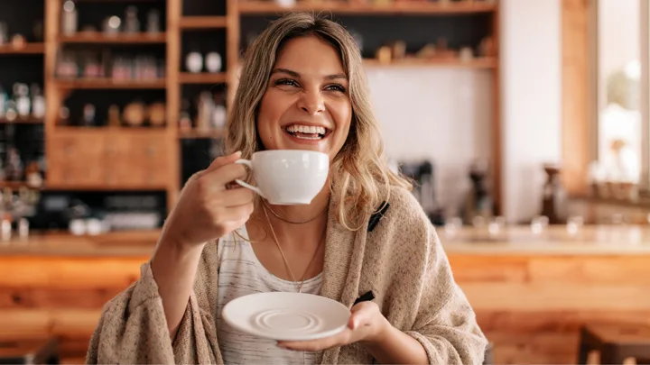 Woman drinking coffee