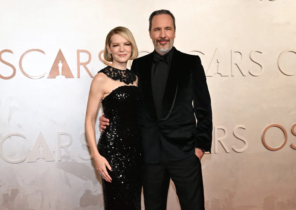 Canadian filmmaker Denis Villeneuve and his wife producer Tanya Lapointe attend the 97th Annual Academy Awards at the Dolby Theatre in Hollywood, California on March 2, 2025.