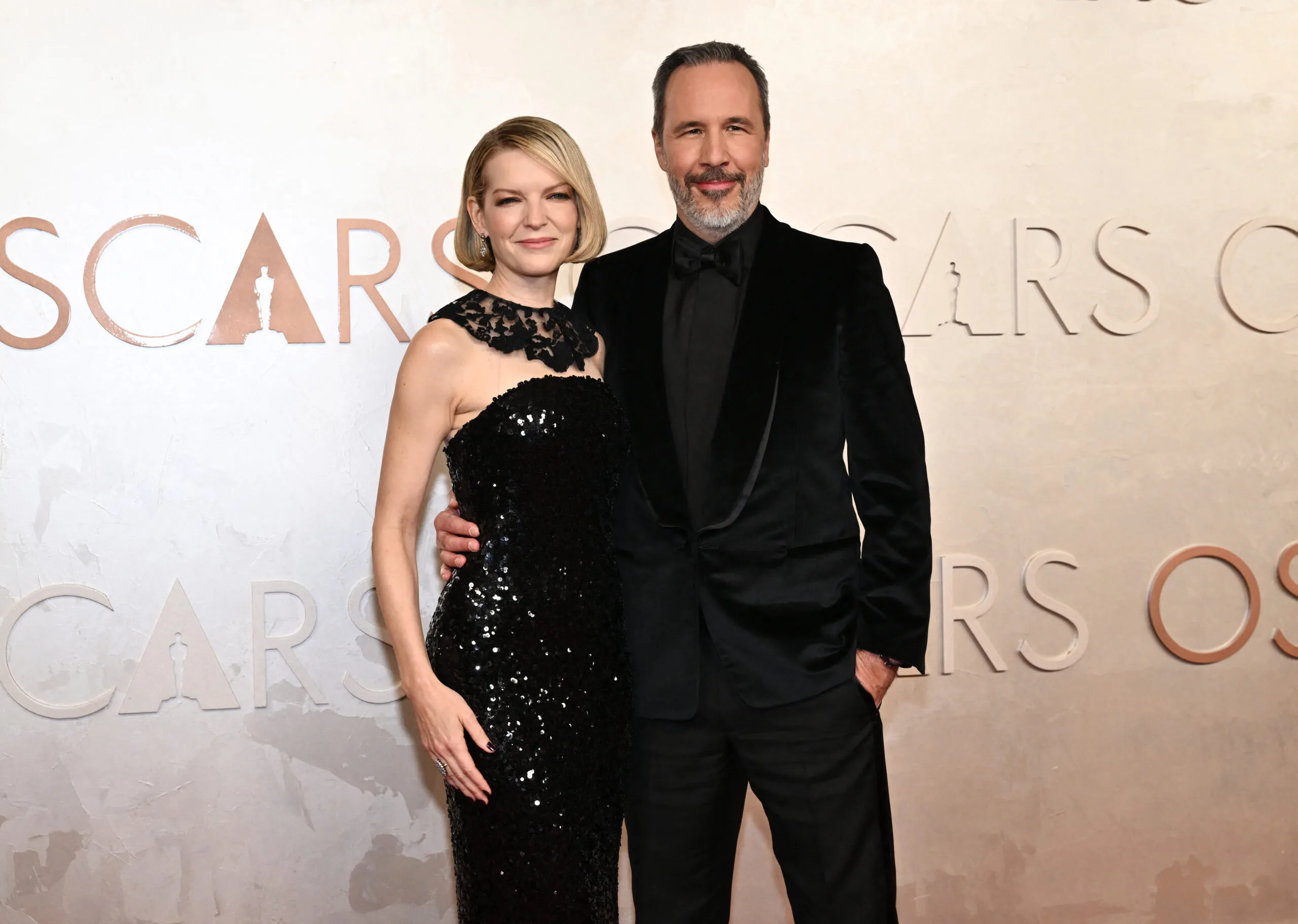 Canadian filmmaker Denis Villeneuve and his wife producer Tanya Lapointe attend the 97th Annual Academy Awards at the Dolby Theatre in Hollywood, California on March 2, 2025. 