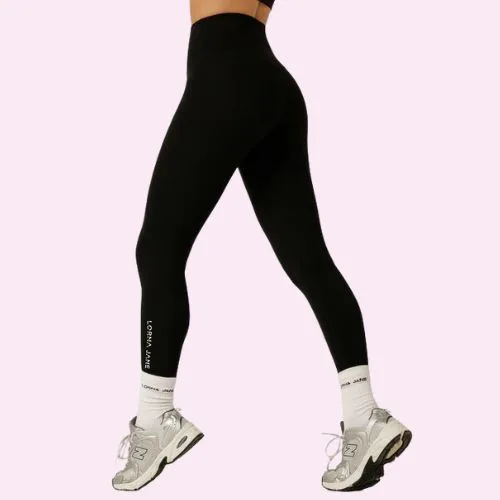 Lorna Jane Lotus Phone Pocket Ankle Biter Leggings in black