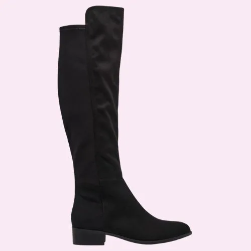 Nine West Nayli Knee High Boots in Black Suede - Best EOFY sales