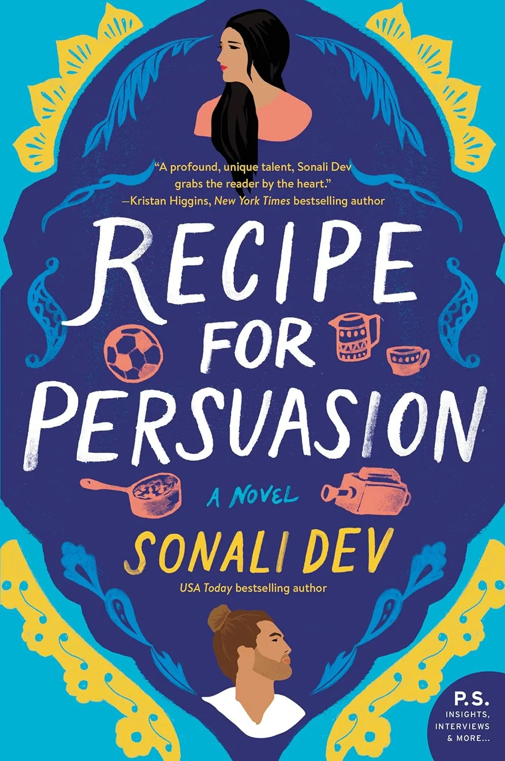 Illustrated book cover of Recipe for Persuasion by Sonali Dev a Jane Austen retelling.