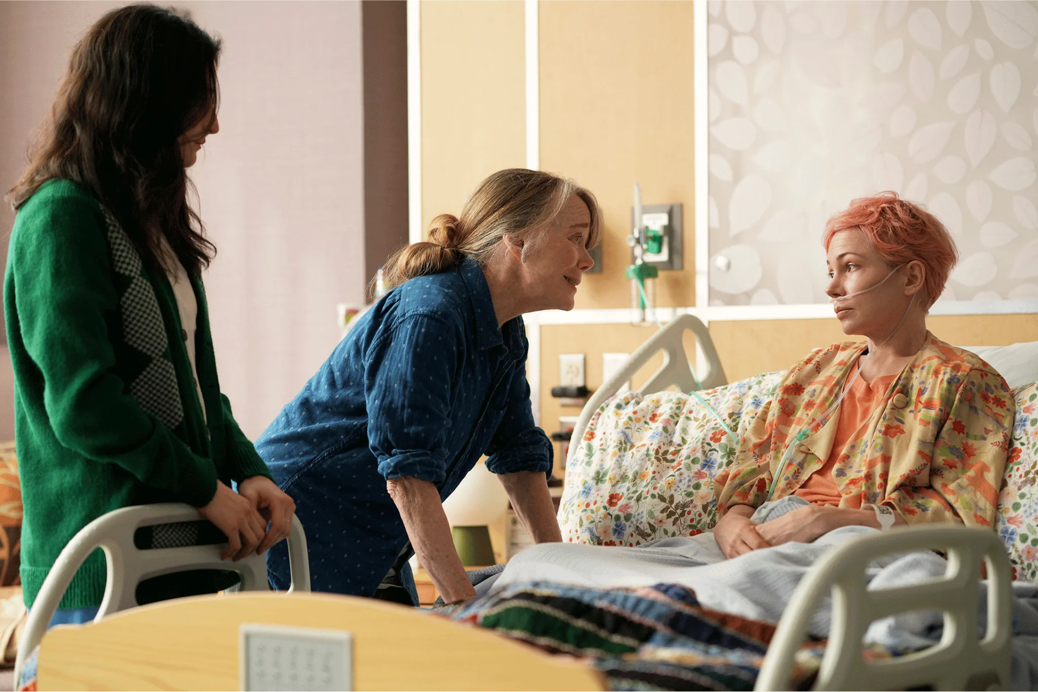 Sissy Spacek with Jenny Slate and Michelle Williams in a scene from Dying For Sex. 