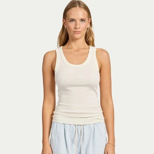 Academy Brand Essential Rib Tank in off white colour