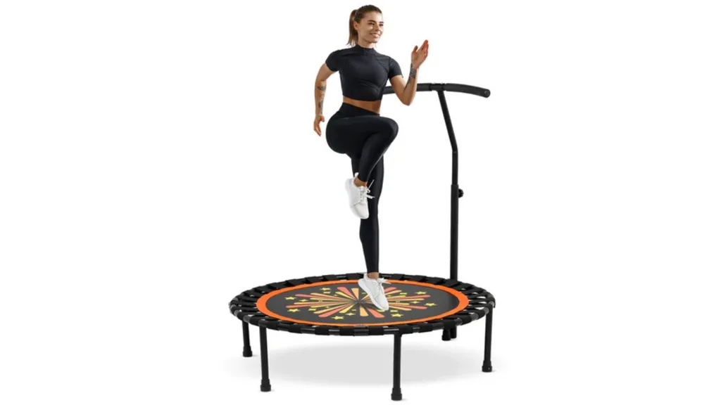 Advwin 40Inch Mini Fitness Trampoline Rebounder - black and orange