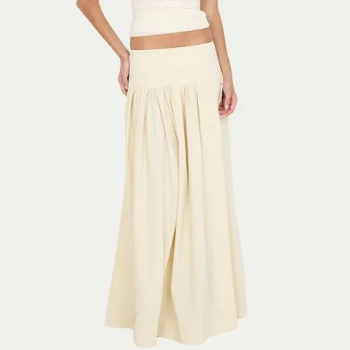 Bec + Bridge DANTE MAXI SKIRT in buttercream colour