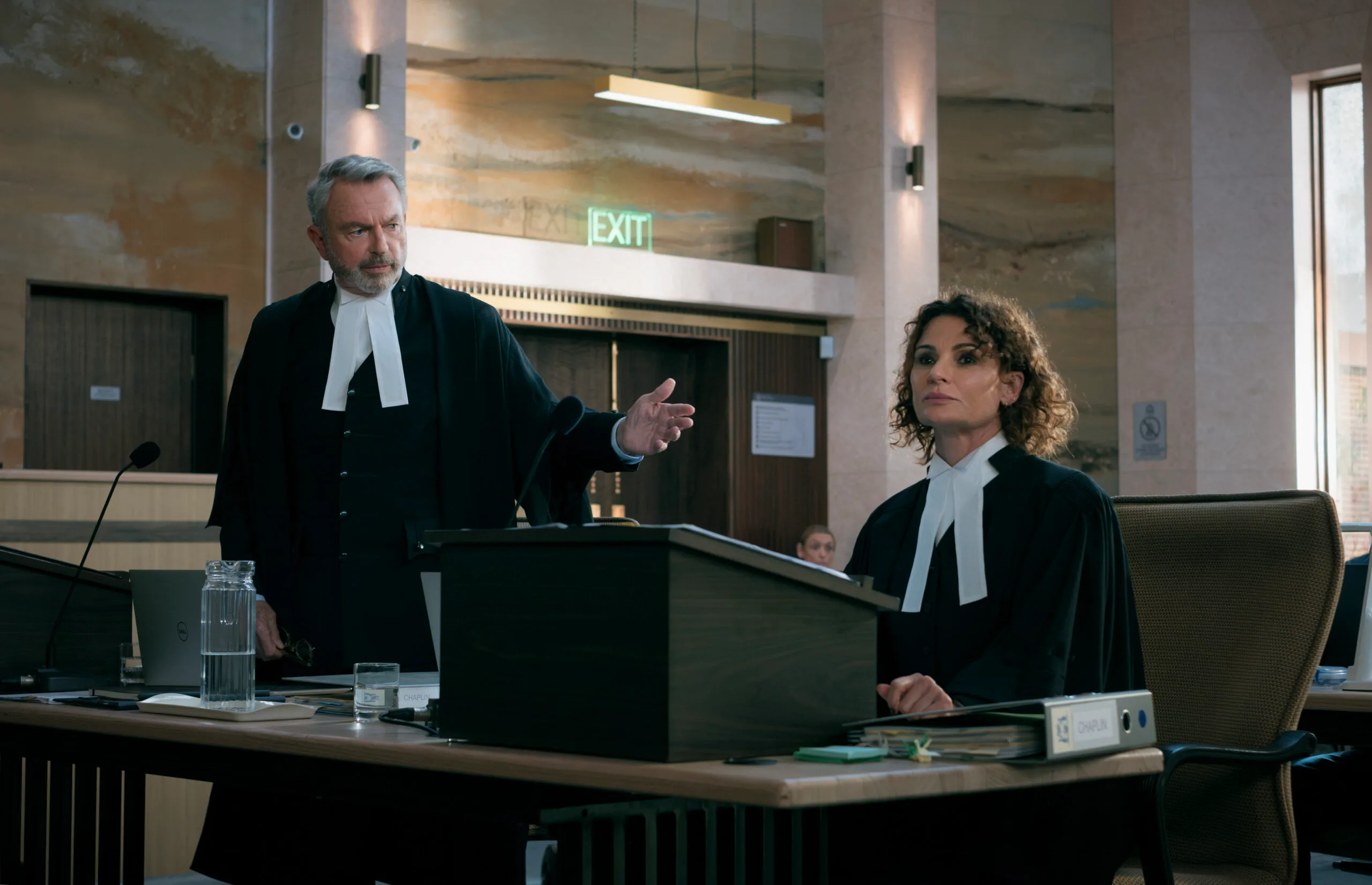 Sam Neill and Danielle Cormack will face off in the courtroom in season three. Credit: Daniel Asher Smith