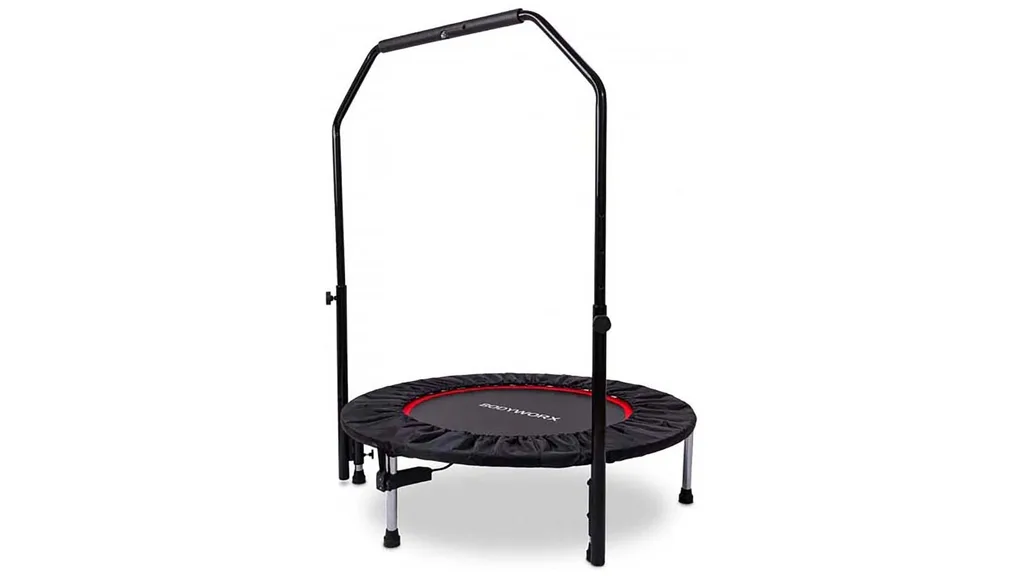 BODYWORX40 INCH EXERCISE TRAMPOLINE WITH HANDLE - black and red