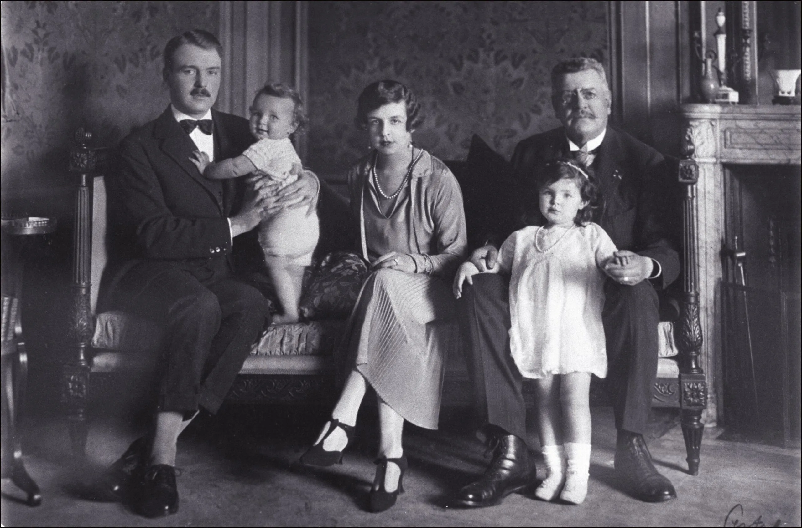 MONACO - JANUARY 01:  Prince Pierre, Rainier, Charlotte, Antoinette, Louis II in Monaco on January 01, 1924.  (Photo by Alain BENAINOUS/Gamma-Rapho via Getty Images)