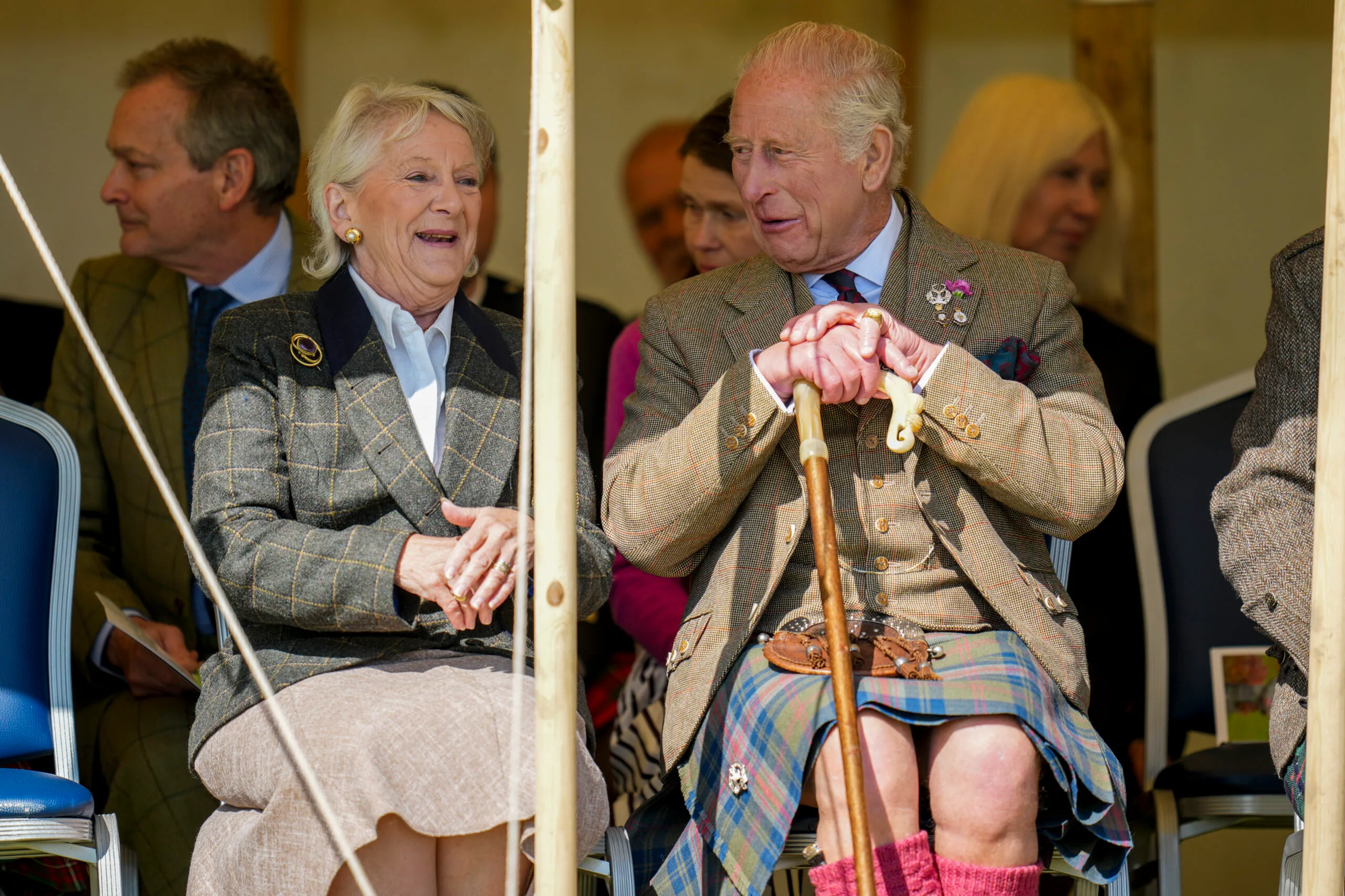 JOHN O'GROATS, SCOTLAND - AUGUST 2: King Charles III attends the 2025 Mey Highland Games at the John O'Groats Showground on August 2, 2025 in John O'Groats, Scotland. (Photo by Peter Summers/Getty Images)