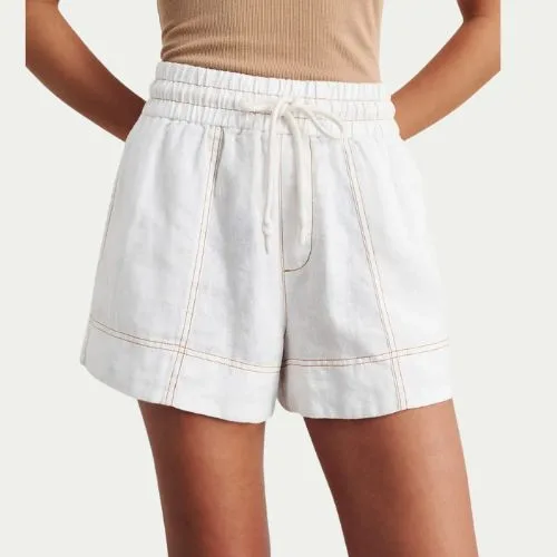 JAG Gigi Linen Pull On Short in white