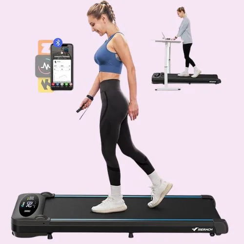 MERACH Walking Pad Treadmill, Under Desk Treadmills for Home & Office, Walking Pad Portable Walk Pad with Max 3.8MPH 40 dB, 2 in 1 Quiet Portable Mini Treadmill with Remote Control, APP, LED Display