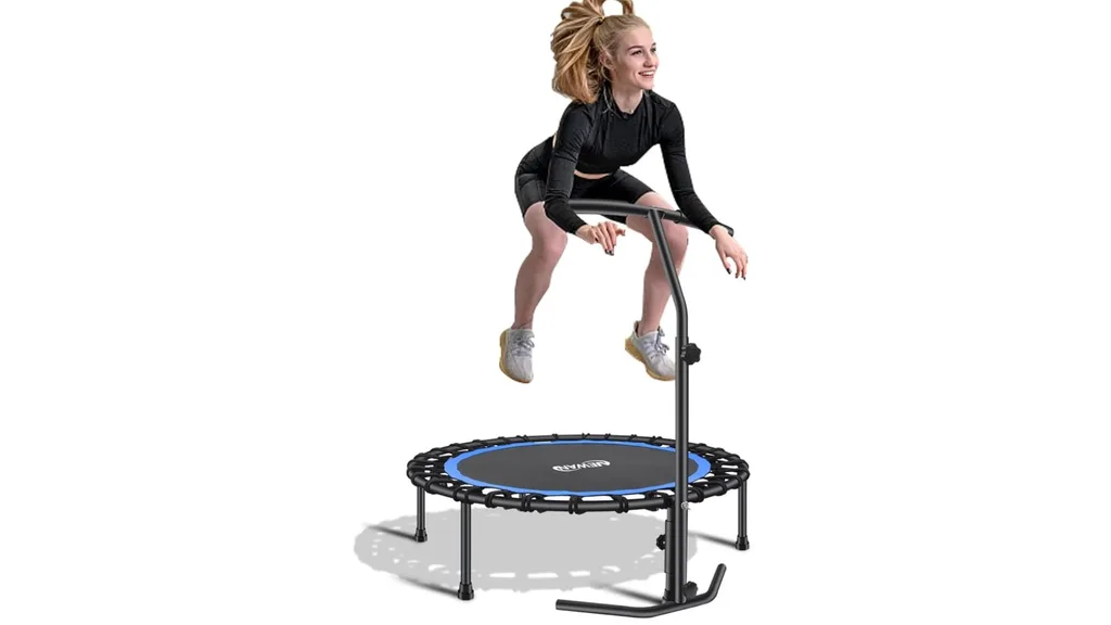Newan 40"-48" Silent Mini Trampoline - black and blue