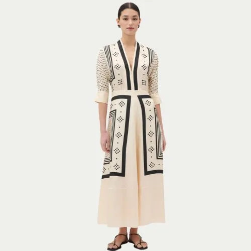 Oroton Spot Scarf Print Dress