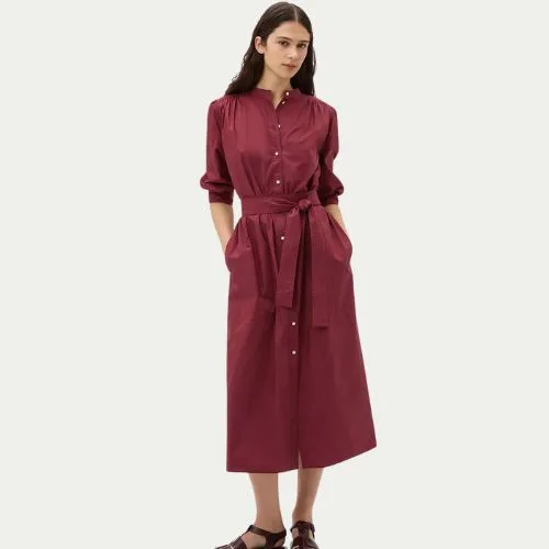 Oroton Weekend Shirt Dress in rouge colour