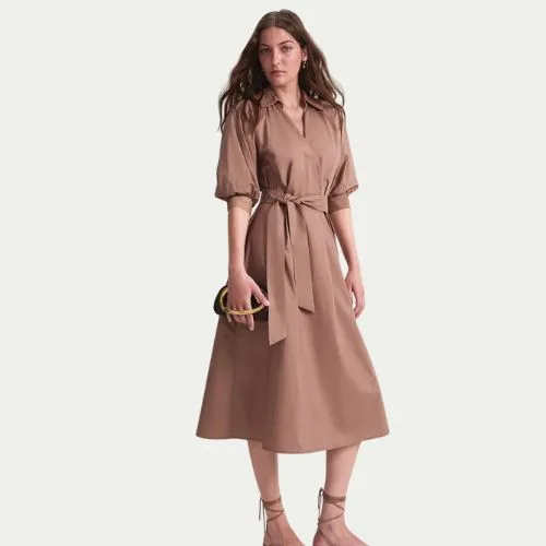 Sportscraft Lorelei Midi Dress in mocha colour