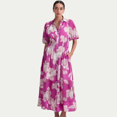 Sportscraft Manon midi dress in pink multi colour