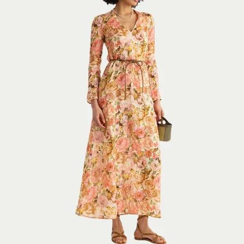 ZIMMERMANN Floral-print linen maxi dress