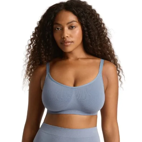 Boody Full Bust Wireless Bra in dusty blue colour