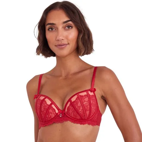 Bras n Things Bethany Push Up Bra - Red - best bras Australia