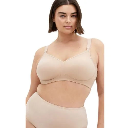 City Chic Wireless Maternity Bra - latte colour